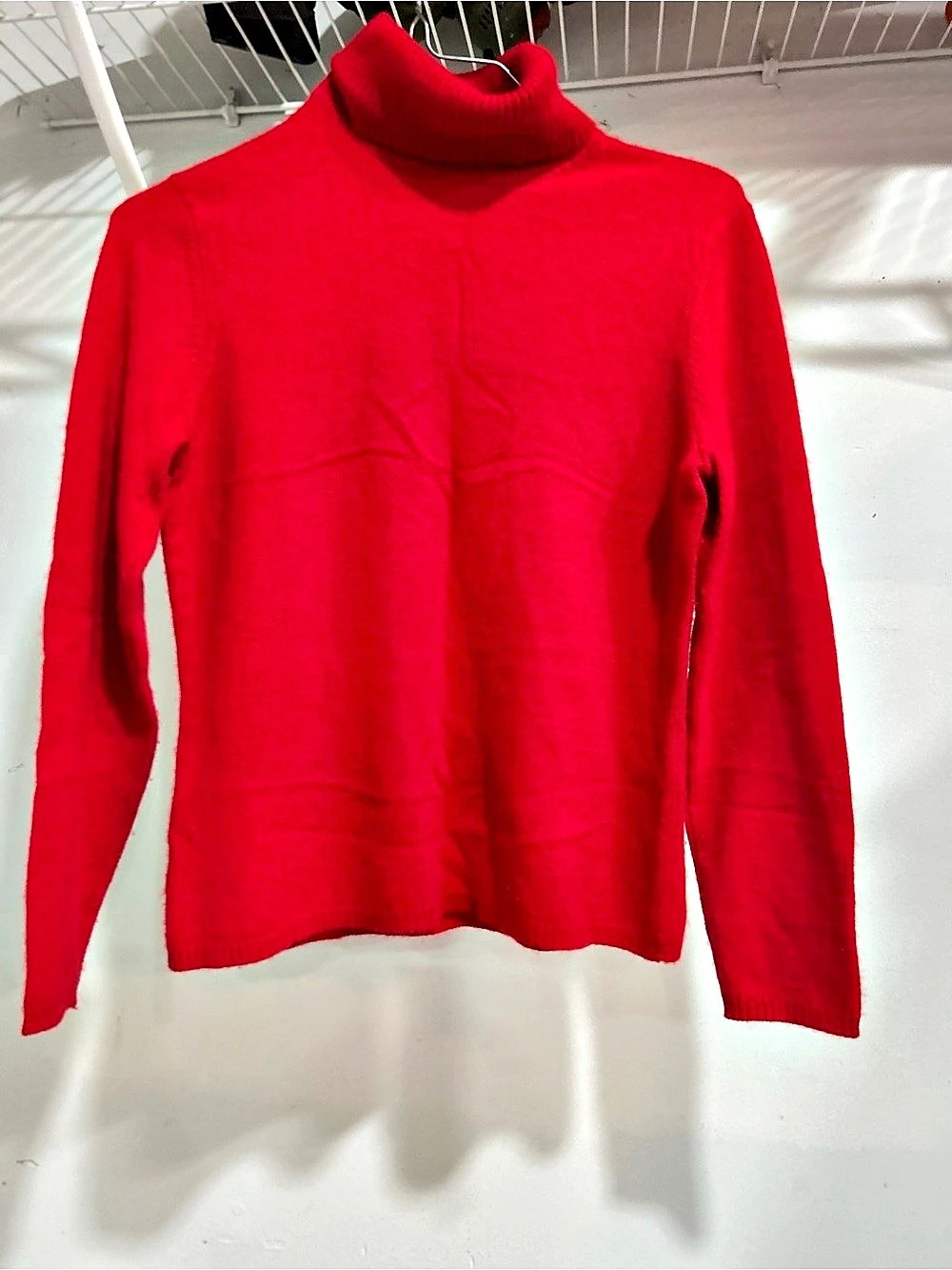 PARISIAN SIGNATURE 100% Cashmere Turtleneck Sweater Red Petite S